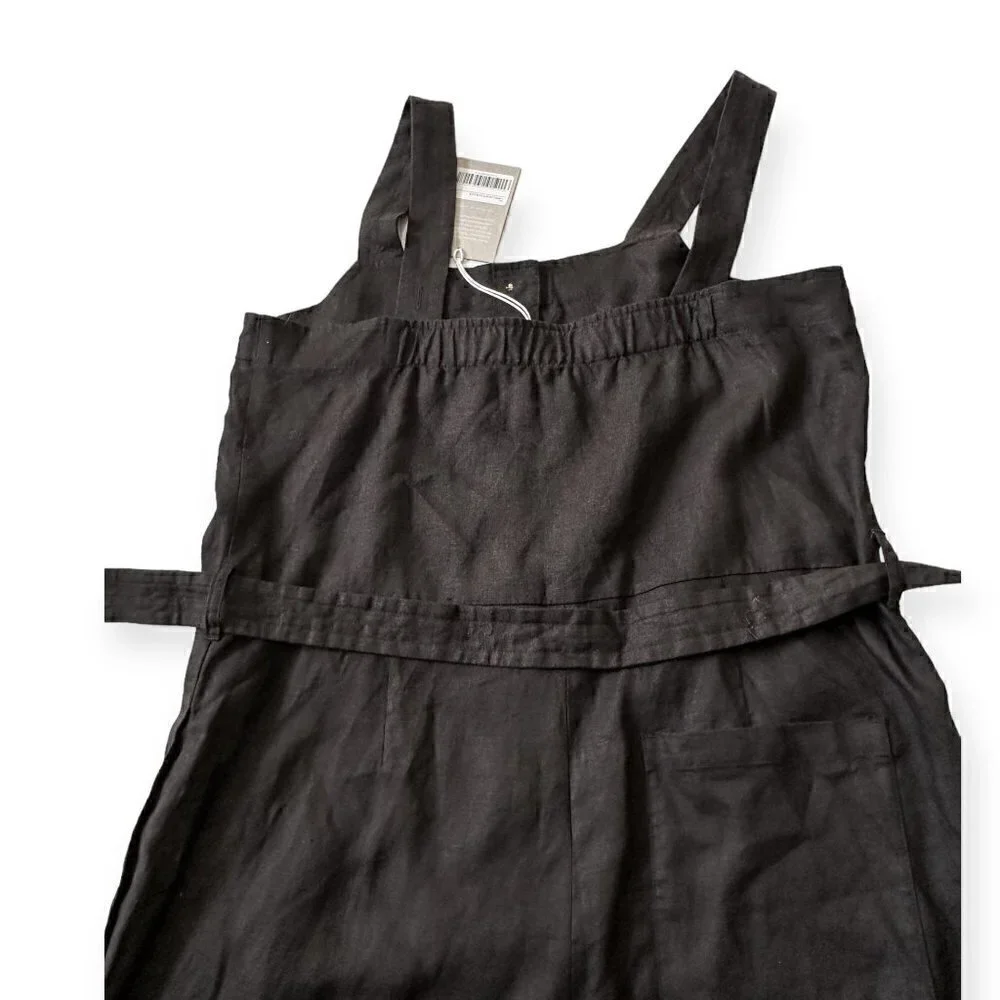 Everlane The Linen Jumpsuit in Black, Size 8 , NWT